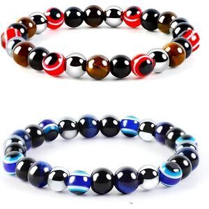 Triple Protection Bracelet, Evil Eye Bracelet And Black Obsidian Evil Eye Beads